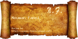 Neuman Fanni névjegykártya